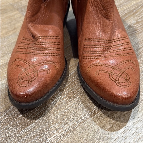 Franco Sarto Size 6M Tan Ankle Boots Western Style Leather Upper - Picture 15 of 15